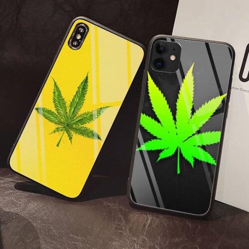 Leaf art Phone Case Tempered Glass For iPhone 12 Pro Max Mini 11 Pro XR XS MAX 8 X 7 6S 6 Plus SE 2020 case