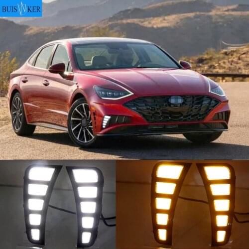 1set car bumper headlight for Hyundai Sonata daytime light 2020~2022y DRL car accessories LED headlamp for Sonata fog light