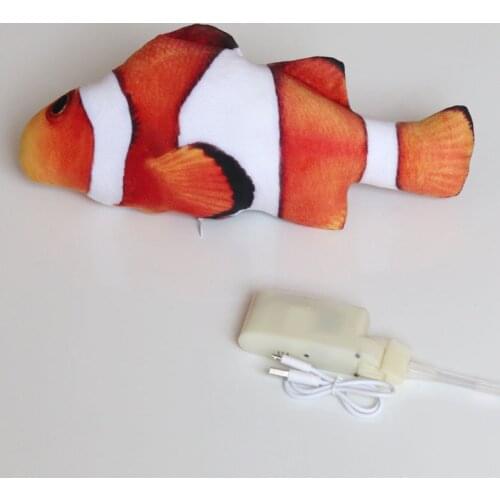 Moving Catnip Fish Toy for babies Realistic Plush Electric Wagging Funny Fish Simulation Fish Interactive cat Chew Biting toy