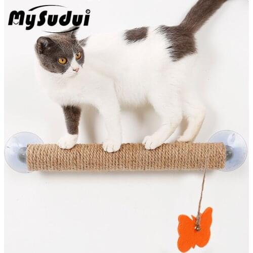 MySudui Sisal Cat Scratching Post Climbing Frame Toy Anti-Scratch Cat Scratcher Post Climbing Column Durable Interactive Toys