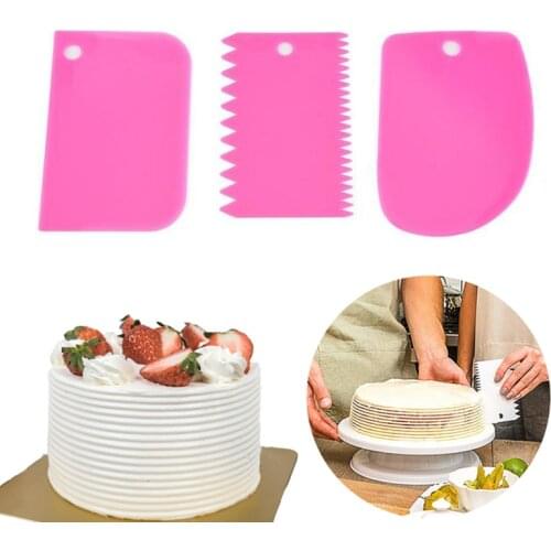 3PCS/Lot Cream Scraper Irregular Teeth Edge DIY Scraper Cake Decorating Fondant pastry cutters Baking Spatulas Tools
