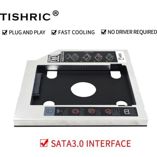 TISHRIC 9.5mm 12.7mm Aluminum SATA 2nd Hdd Caddy 3.0 Caddy ssd Hard Disk Enclosure Case For Hard Drive For Laptop DVD/CD-ROM