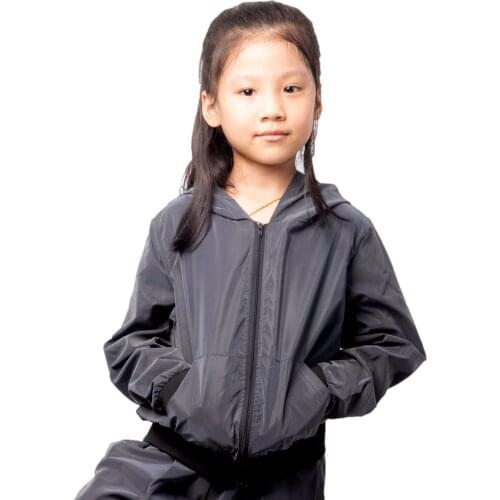 2021 Spring Autumn Streetwear Unisex bomber Jacket Stage Performance Wear Reflective Hip Hop dance coat kids jackets