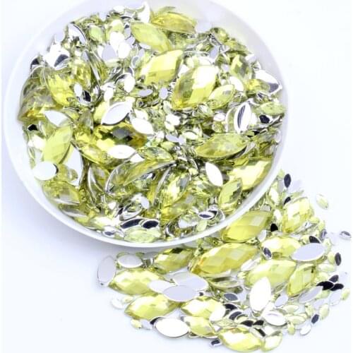 Marquise 5x10mm 5000pcs Normal Colors Earth Facets Acrylic Rhinestone Strass Nail Art Decorations