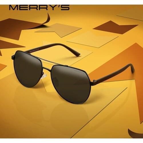 MERRYS Men Classic Pilot Sunglasses Aviation Frame HD Polarized Sun glasses For Driving TR90 Legs UV400 Protection S8188