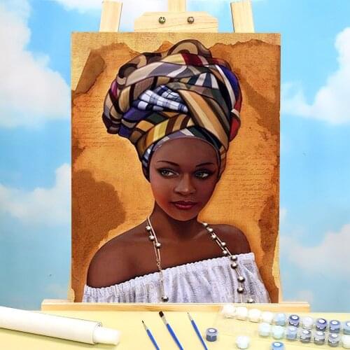 African Woman Coloring By Numbers Painting Kit Oil Paints 50*70 Picture By Numbers Photo Home Decoration Adults Art