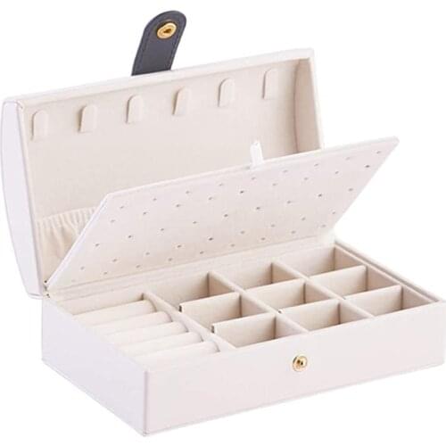 Small Jewelry Organizer Box Portable, Faux PU Jewelry Case, Jewelry Treasure Box for Girls - Arched