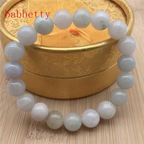 Wholesale Natural real jades 10MM round bead bracelet A 100% Elastic rope