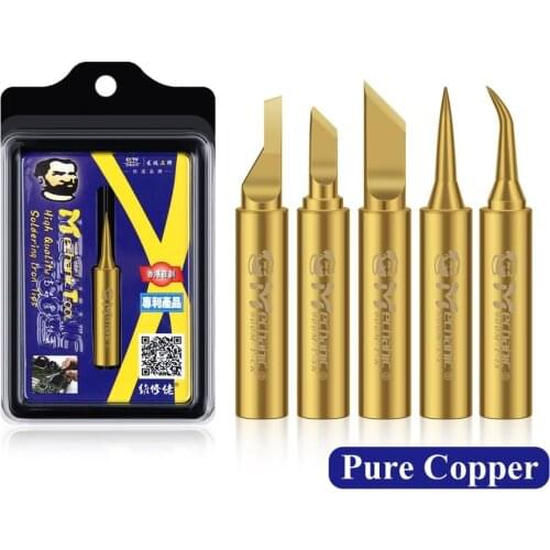 Original 900M-T Pure Copper Electric Soldering Iron Tip Glue Removal Welding Tips BGA Solder Repair Station Tools Kit
