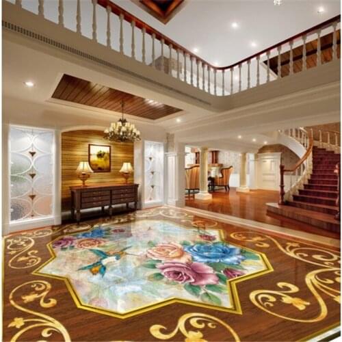 Beibehang Personalized custom background 3D stereo romantic lover rose painting to wear waterproof and thicken the floor