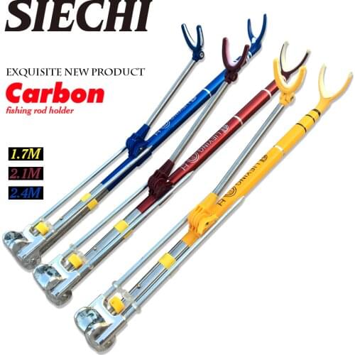 NEW Fish Rod Stand Bracket Angle Adjustable Carbon Fishing Rods Holder 1.7M 2.1M 2.4MTelescoping Fishing Tool Hand Rod Holder