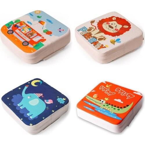 Portable Cartoon Animal High Chair Pad Booster Dining Room Detachable Sponge Increasing Seat Cushion Safety Buckle