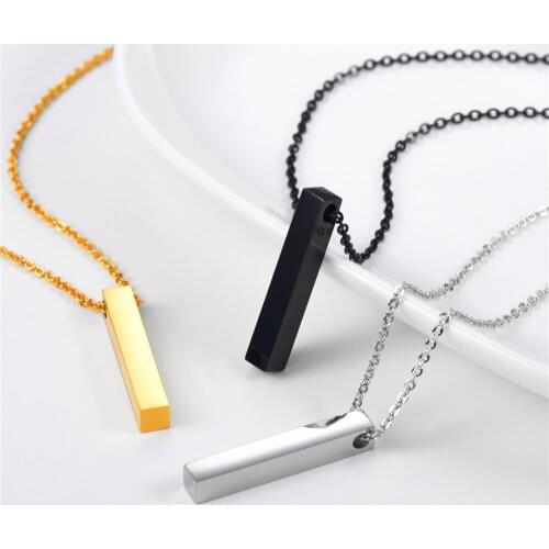 Stainless steel rectangular prism novelty fashion style pendant chain necklace free shipment GP3333G