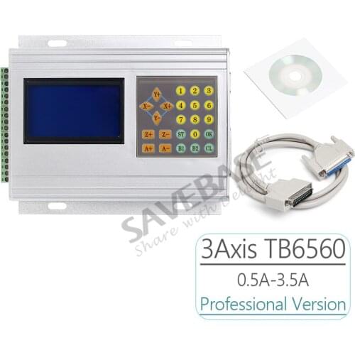 SAVEBASE 3 Axis CNC Stepper Motor Driver TB6560 Box Set + LCD Display + Handle Controller