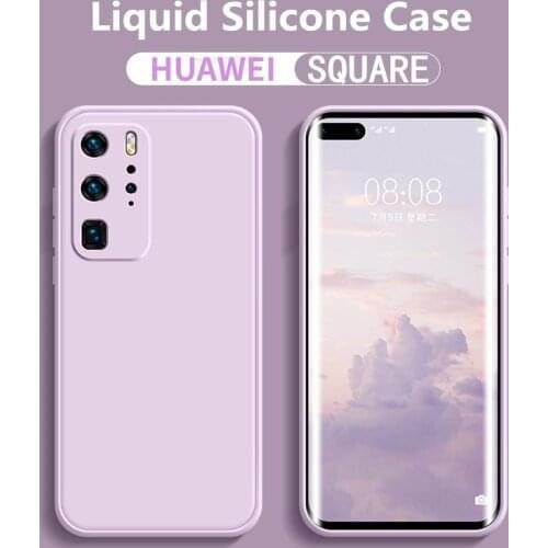 Candy Color Liquid Thin Silicone Case for Huawei P10 P20 P30 P40 Pro Plus Lite 4G 5G P40Pro Luxury Camera Protective Soft Covers