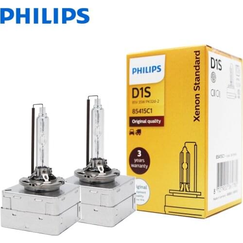 2X Philips HID D1S D2S D2R D3S D4S D5S 35W Xenon Standard 4200K Auto Original Headlight Car Genuine Bulb OEM Replacement Upgrade
