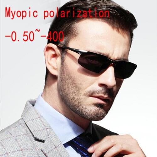 Aluminum magnesium Custom Made Myopia Minus Prescription Polarized Lens Sport Polarized Sunglasses black Anti-wind Goggle FML