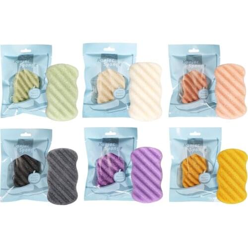 Hot 1pc Water Droplets Rectangular Twill Konjac Sponge Natural Facial Puff Bath Face Cleanse Washing Make up Puffs