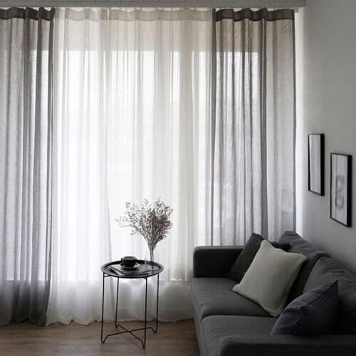 LEO&LIN Tulle Curtains For Living Room Bedroom Curtain Window Custom Blackout Solid White Grey Translucent Light Transparent