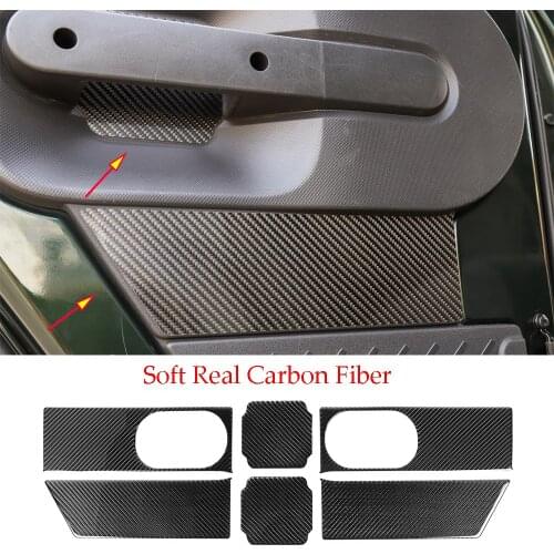 Real Carbon Fiber Inner Rear Door Panel Cover Kit ForJee Wrangler JK 2007-2020