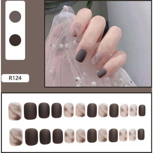 100Set/Lot 24Pcs/Set Fake False Wearable Nails Patch Princess French Removable Waterproof Manicure Tools HA2289