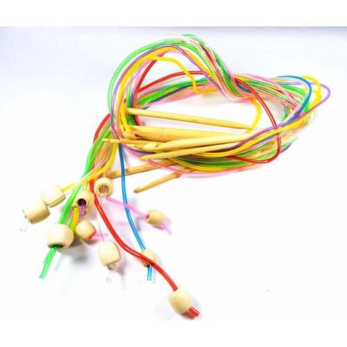 12 Size/set 10 sets/lot Bamboo Flexible Afghan Tunisian Carpet Crochet Hooks Ring Needles Random 130cm DIY Knitted NEEDLE-71193