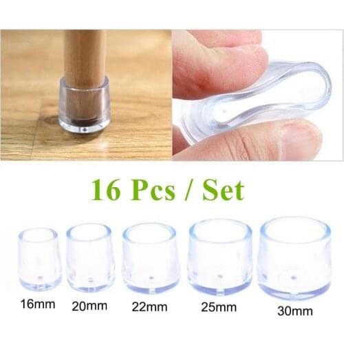 16PCS Rubber Furniture Chair Table Mat Silicone Anti Scratch Protector Cap Table Ferrule Feet Leg Cap Floor Protector Home Tools