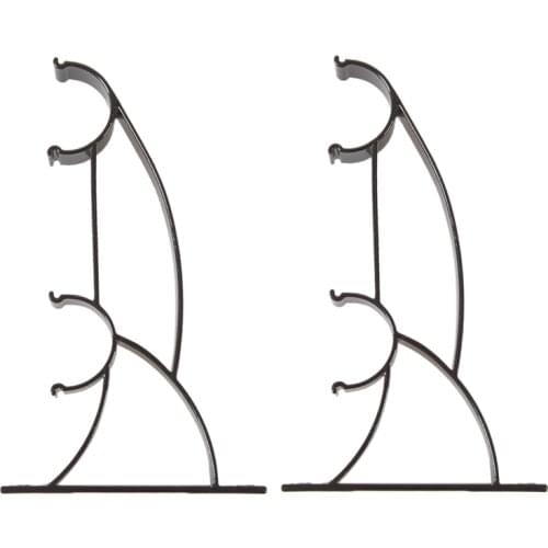 2pcs Double Metal Curtain Rod Holder for 25mm Rod - Deep Coffee