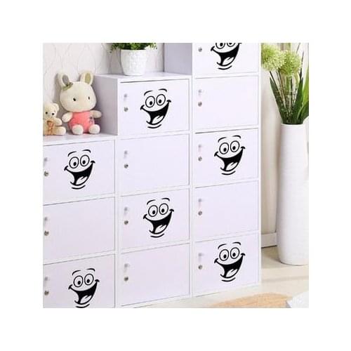 2pcs/lot Smile Face DIY Furniture Decoration Wall Decals Fridge Washing Machine Bathroom Toilet Stickers