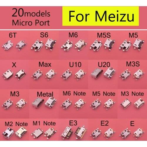 2pcs Micro USB Jack For Meizu 6T S6 M1 M2 M3 M3S M5 M5S M6 Note U10 U20 E E2 E3 Max X Charging Port Connector Socket Plug