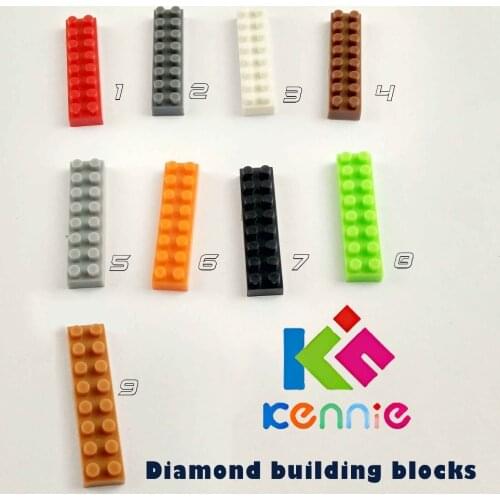 2550pcs/lot Kennie mini NO.3034 Bulk color Parts bulk PLATE 2X8 Diamond building blocks Parts DIY toys for children gifts