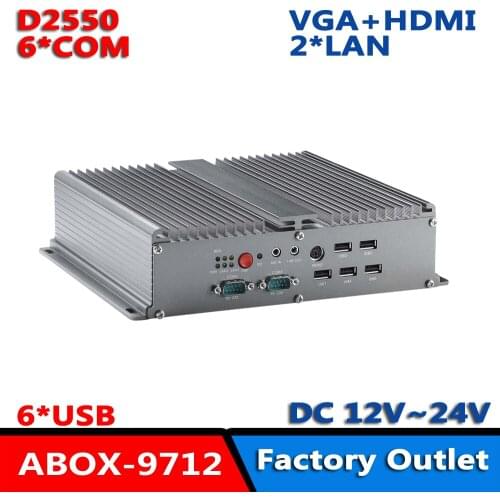 2LAN D2550CPU/ 4G RAM /120G SSD IPC Embedded Box PC