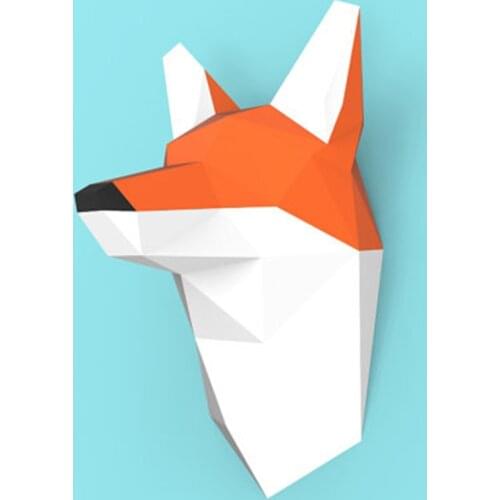 3D Paper Model Fox Head Papercraft Home Decor Wall Decoration Puzzles Educational DIY Kids Toys Birthday Gift 885