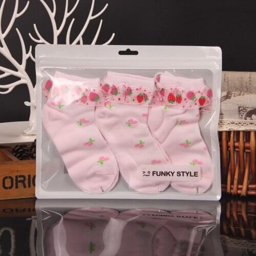 50pcs Cloth underwear socks cute packaging storage bags zip lock bag large pouch translucent package