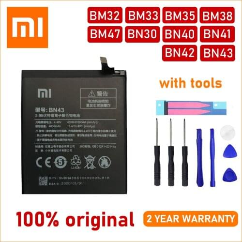 Xiao Mi Original For Xiaomi BM32 BM33 BM35 BM38 BM47 BN30 BN40 BN41 BN42 BN43 High Quality Batteries With Tools+Tracking Number