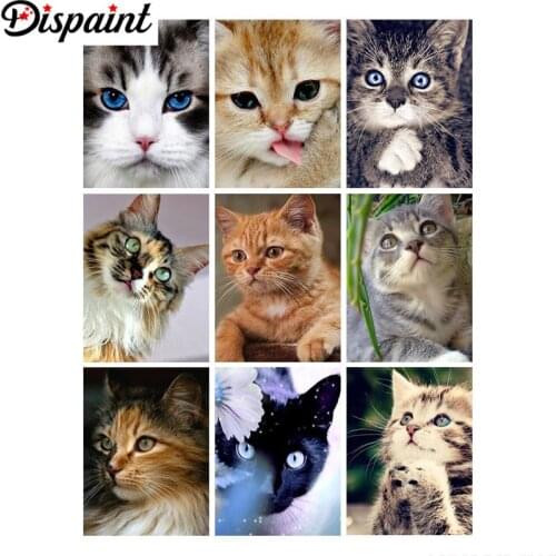 Dispaint Full Square/Round Drill 5D DIY Diamond Painting "Animal cat landscape" 3D Embroidery Cross Stitch 5D Home Decor Gift