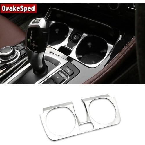 Automotive Center Console Water Cup Holder Frame Trim Sequins For BMW 5 Series F10 2014-2017 Car Styling Interior Accessories