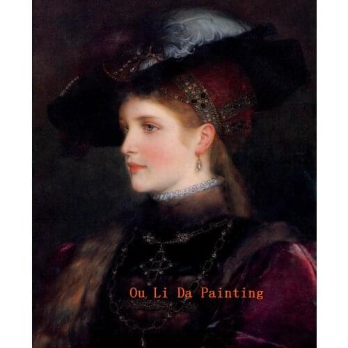 Free shipping noble court figure oil painting on canvas classical beautiful woman canvas prints home wall art decoration picture