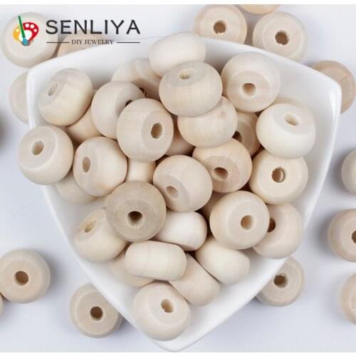 10-40Pcs Natural Spacer Ball Wooden Beads Necklaces for Jewelry Making Charm Unfinished DIY 20mm Round Wooden Beads Accesories