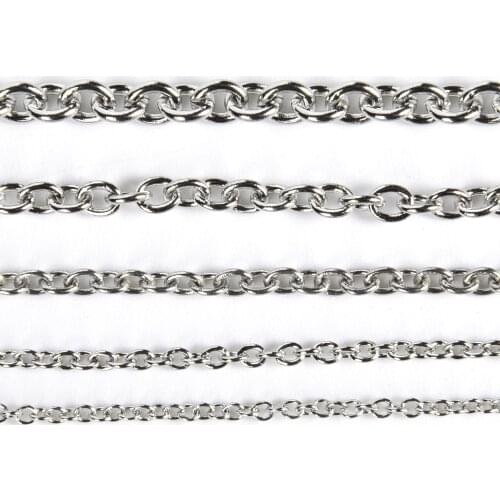 2-5 Meter Stainless Steel Weld Cross O Chain DIY Necklace Bracelet Findings Accessories Link Chains For Jewelry Making Supplies