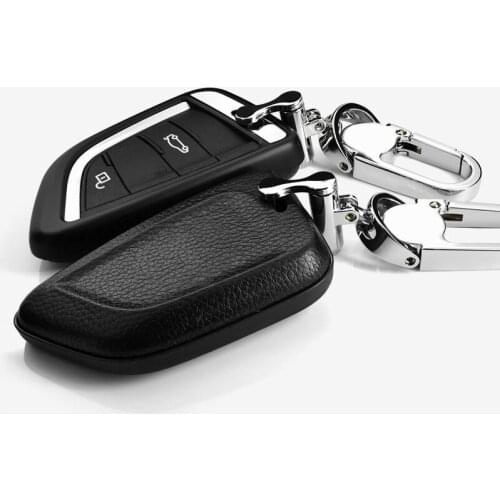 Genuine leather paste Car Key Cover Case For Bmw x5 E53 X3 E83 G30 E90 E39 E46 F30 F10 F20 E34 E38 Z3 Key Shell fob key chain