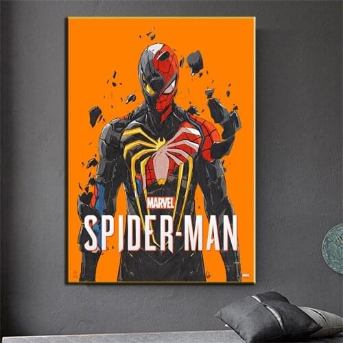 Spiderman Color Stitching Comics Posters Wall Art Decor Marvel Superhero Picture Decorative Painting for Wall Printing Canvas