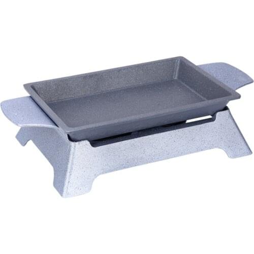 Commercial aluminum alloy barbecue grill table BBQ grilled fish pan portable roast lamb chops insulation heating stove non-stick