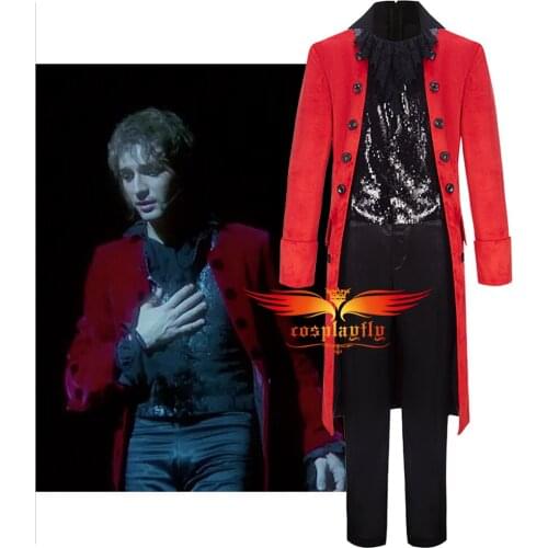 Anime Mozart L Opera Rock Men Cosplay Costume Adult Man Outfits Medieval Lavender Red Trench Pants Blouse Shirt Halloween Cos
