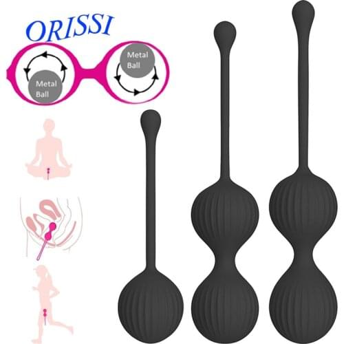 ORISSI Kegel Ball Vibrator for Women Vaginal Massage Silicone Beads Vaginal Tight Exercise Geisha Ball Ben Wa Balls Sex Product