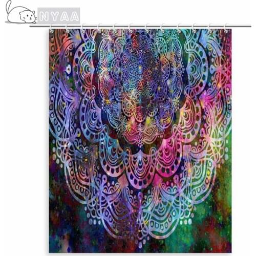 Mandala Floral Print Shower Curtain Bohemian Geometry For Home Bath Decor Waterproof Fabric Bathroom Curtain With 12 Hooks 180cm