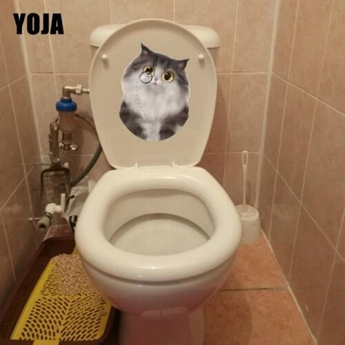 YOJA 15.7*22CM Cartoon Animal Puppet Cat Bedroom Decor Wall Toilet Stickers Decals T1-0146