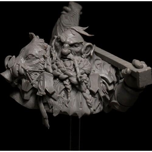 Unassambled 1/10 ancient man warrior bust (WITH BASE ) Resin figure miniature model kits Unpainted