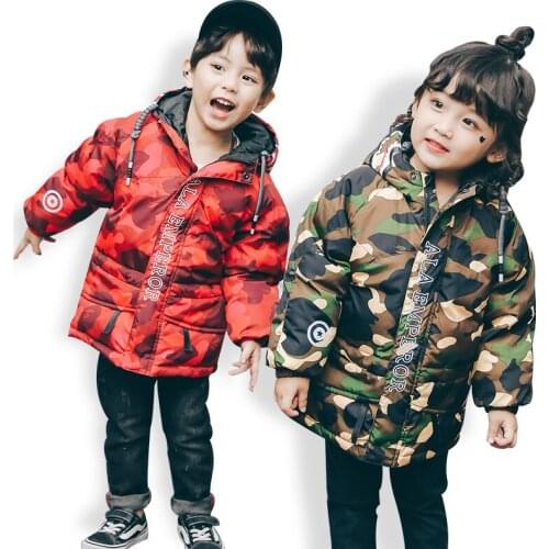 New Winter Jackets For Boys Girls Fashion Boy Thicken Snowsuit Children Down Coats Outerwear Warm Tops Clothes Big Kids Clothing