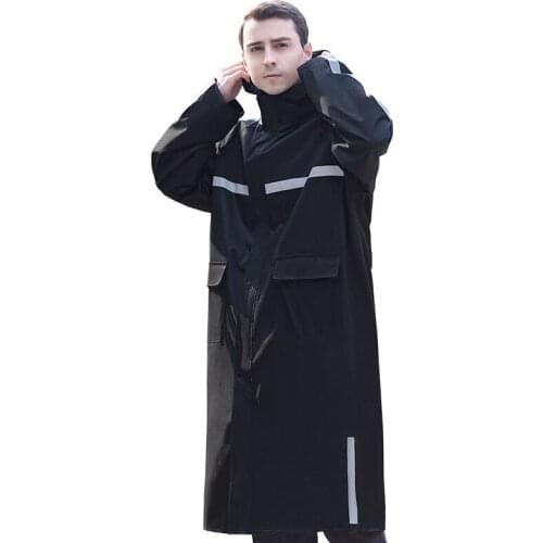 Black Fashion Adult Waterproof Long Raincoat Female Male Eva Plastic Raincoat Hooded For Outdoor Hiking Travel Fishing Climbing
